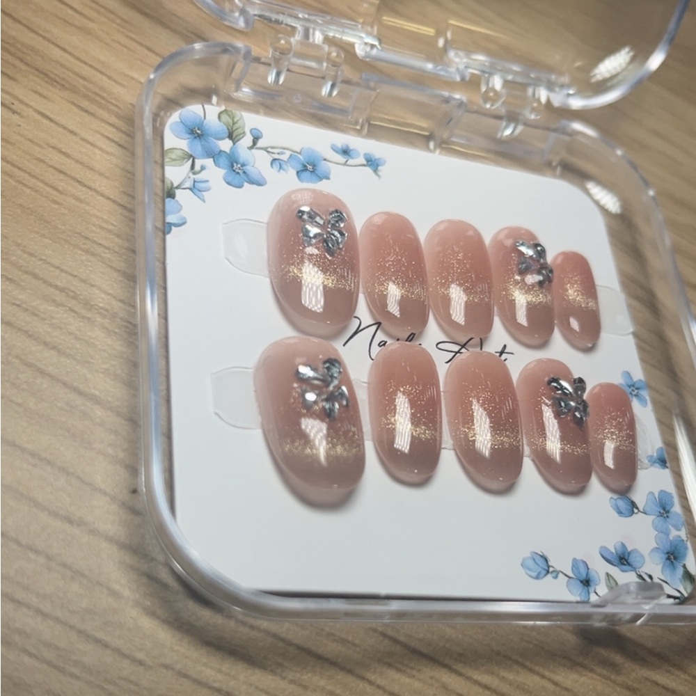 Gold & Pink Press-On Nail Set